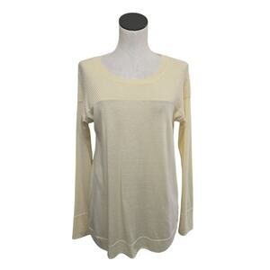 Toad & Co Merino Wool Crewneck Sweater Cream Lightweight Organic‎ Size Medium